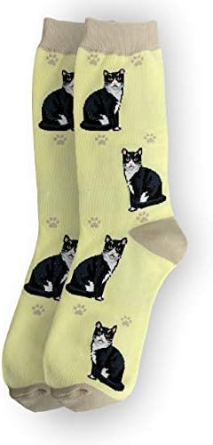 Black and White (Tuxedo) Cat Lovers Socks - All Season - One Size Fits Most - Unisex