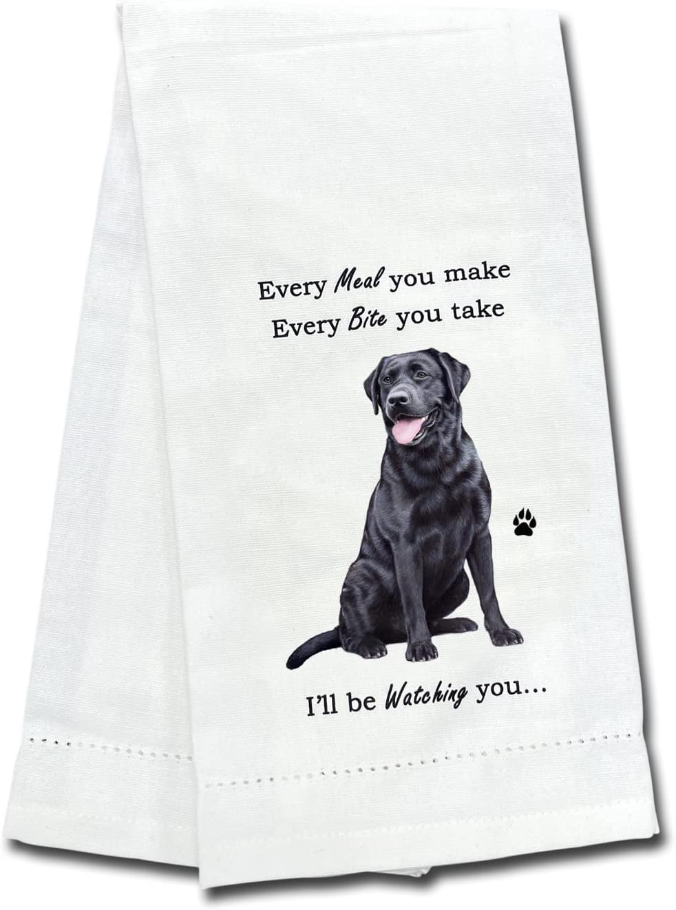 BLACK LABRADOR Lovers Kitchen &Dish Towel - Soft Highly Absorbent - Reusable - Quick Drying - 100% Natural Cotton