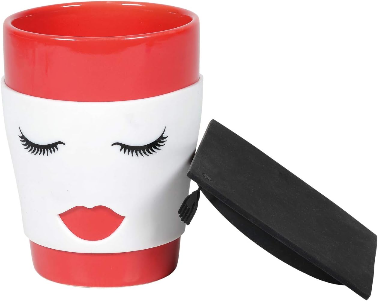 Enesco Our Name is Mud Graduation Female Travel Coffee Mug and Lid Set, 12 Ounce, Multicolor