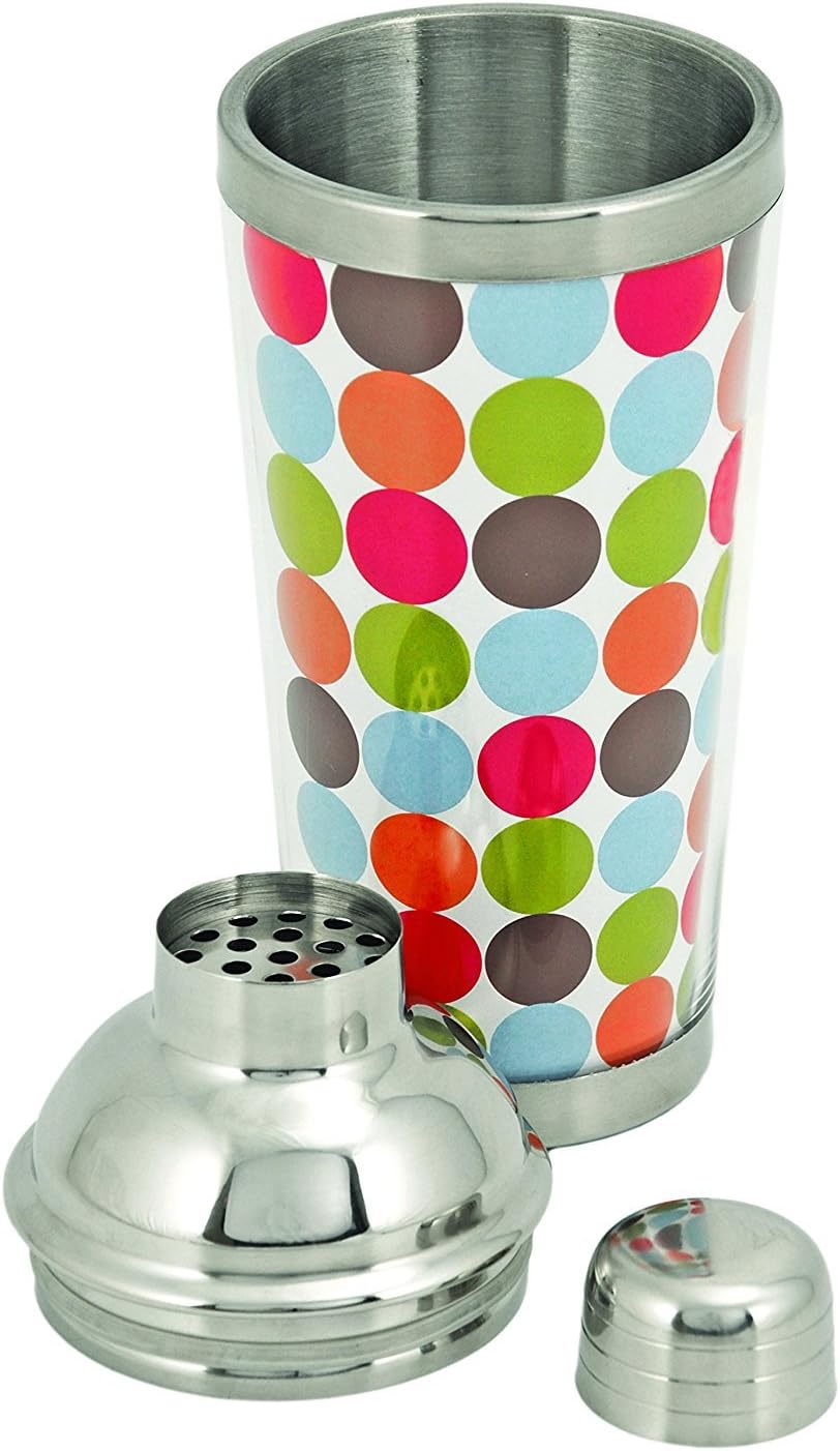 True Spirit Mixing, 16 oz Disco Cocktail Shaker, Bright Patterns