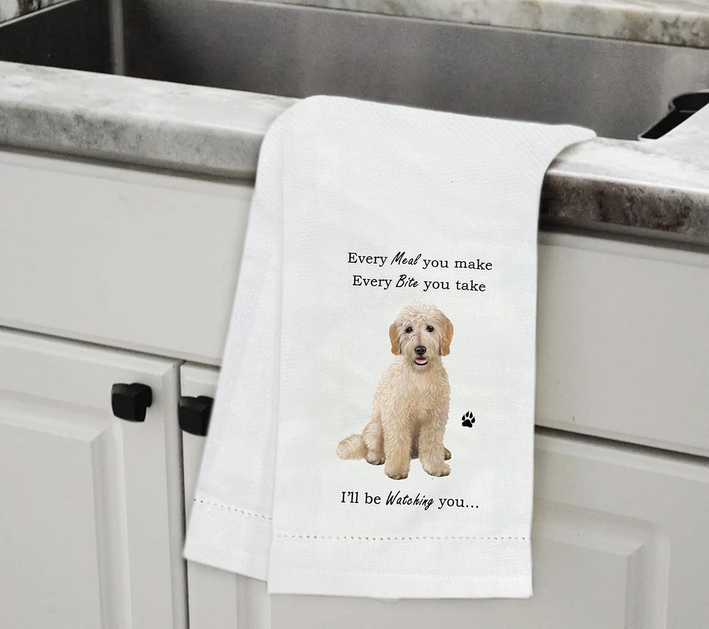Goldendoodle Kitchen Towel - Soft Highly Absorbent - Goldendoodle Gifts - Dish Towels for Washing Dishes - Tea Towels - Reusable - Quick Drying - 100% Natural Cotton - Towels For Pet Lovers