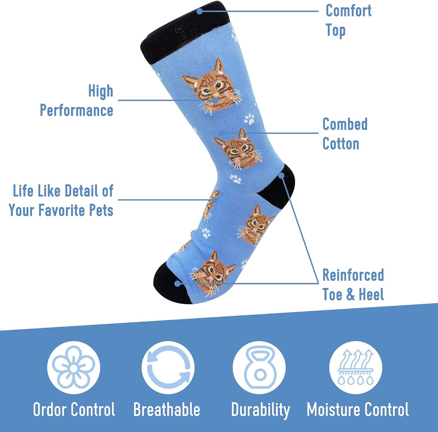 Tabby Cat Breed Socks Unisex Sock Daddy by E&S Pets