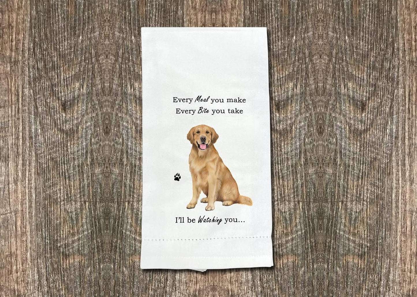 GOLDEN RETRIEVER Dog lovers Kitchen Towel Tea towel- Soft Highly Absorbent -Reusable - Quick Drying - 100% Natural Cotton