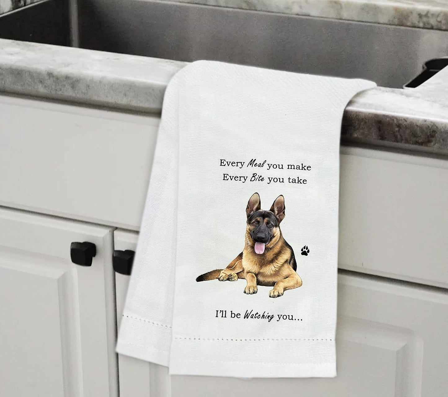 German Shepherd Dog Lovers Kitchen Towel - Soft Highly Absorbent-Dish Towels - Tea Towels - Reusable - Quick Drying - 100% Natural Cotton