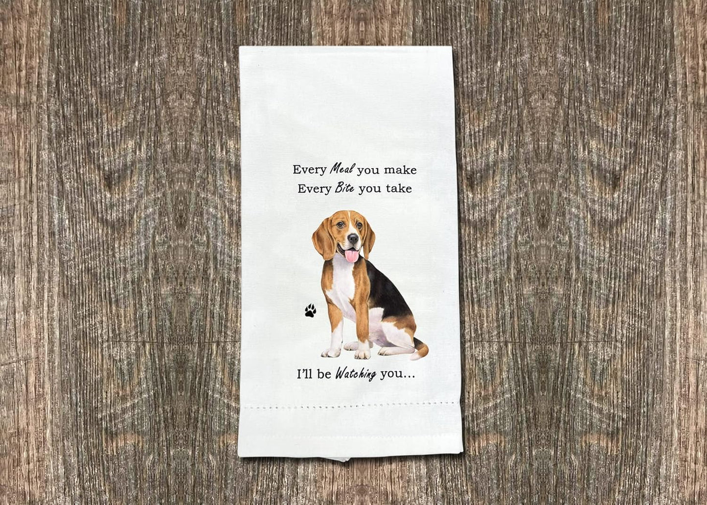 Beagle Dog Lovers Kitchen Towel - Soft Highly Absorbent - Beagle Gifts - Dish Towels for Washing Dishes - Tea Towels - Reusable - Quick Drying - 100% Natural Cotton - Towels for Pet Lovers