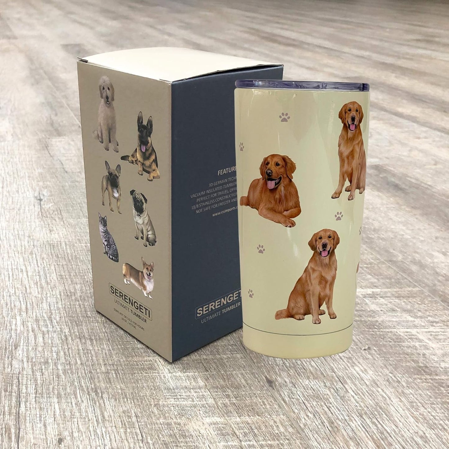 Golden Retriever Dog lover Tumbler 20 Oz. Stainless Steel, Vacuum Insulated Tumbler with Spill Proof Lid - 3D Print - for Hot or Cold Drinks