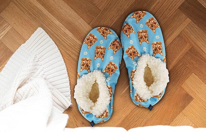 Orange Tabby Cat Super Soft Slippers - Orange Tabby Cat Gifts - Cozy House Slippers - Non Skid Bottom - One Size Fits Most - Sherpa Slipper - Pet Lover Gifts For Men And Women