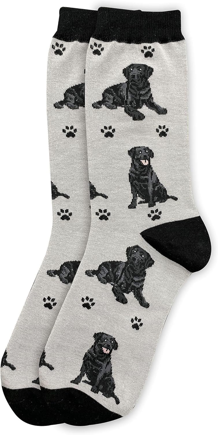 Black Labrador Dog Lovers Socks - All Season - One Size Fits Most - for Women and Men