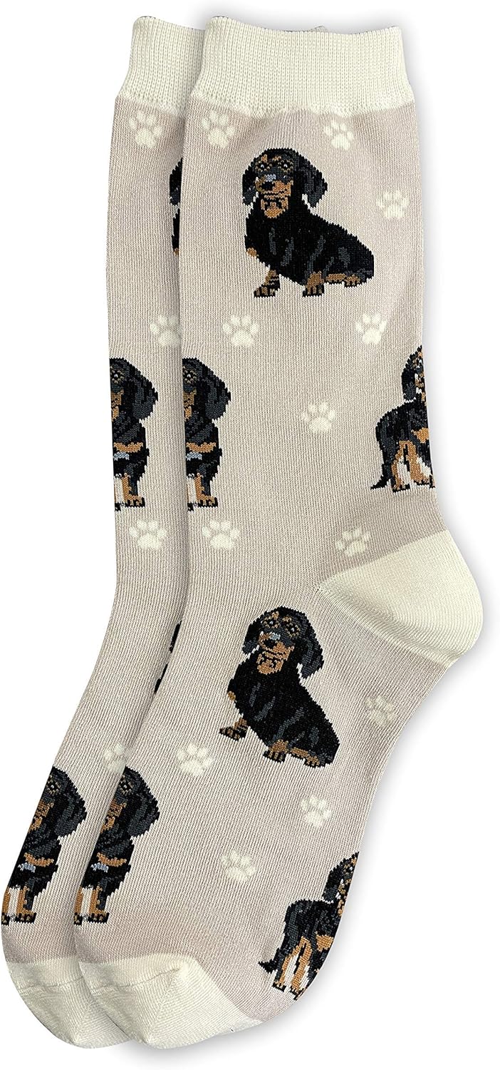 Black dachshund Dog Lovers Socks - All Season - One Size Fits Most - Unisex