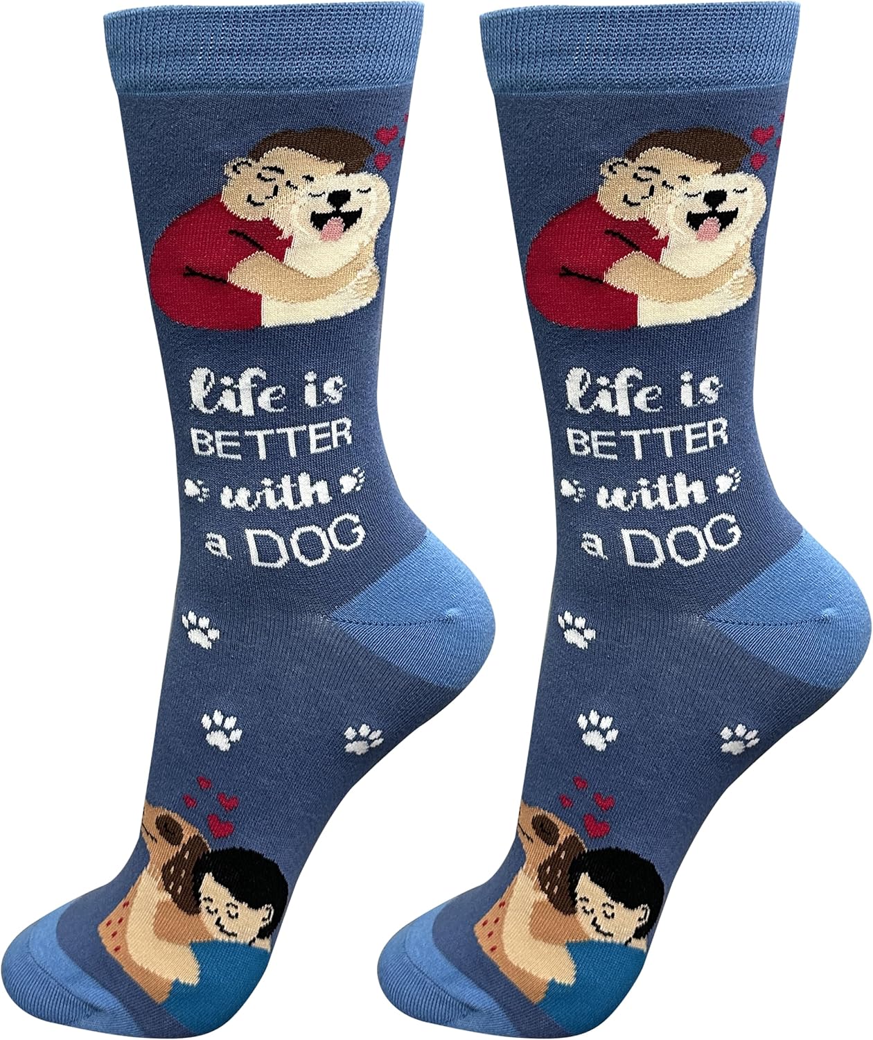 "Life is better with dogs" Pet Lover Socks - Unisex-one size fits most-Premium Quality