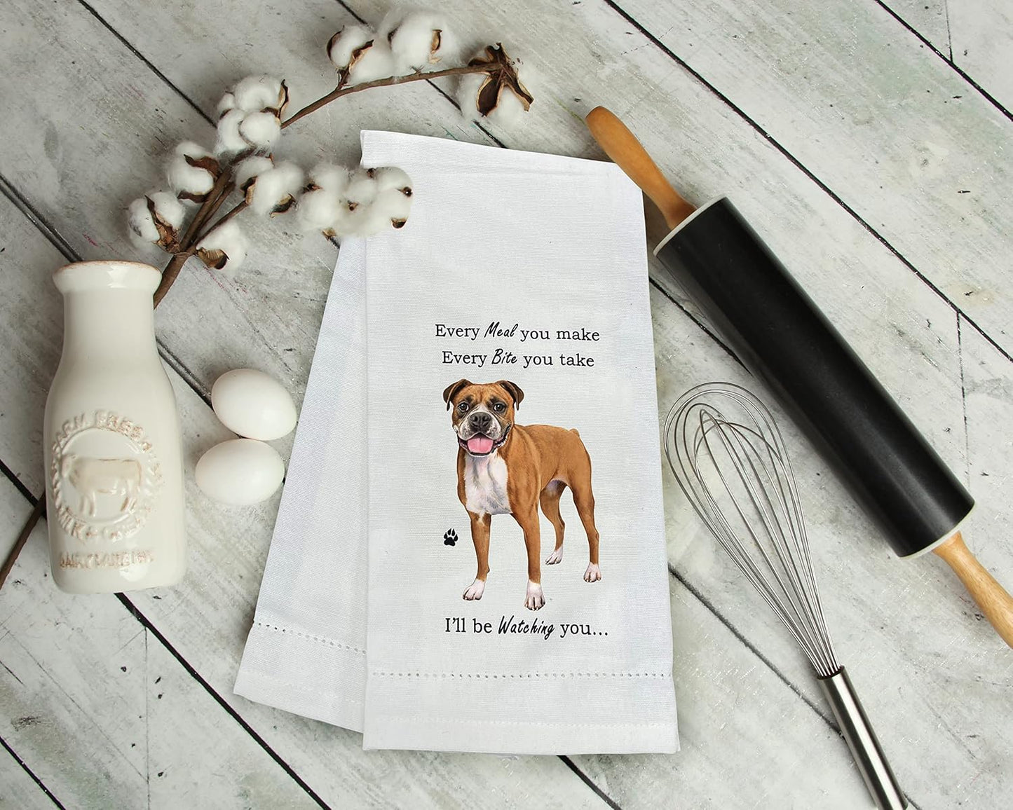 Boxer Dog lovers Kitchen Towel Tea towel- Soft Highly Absorbent - Reusable - Quick Drying - 100% Natural Cotton