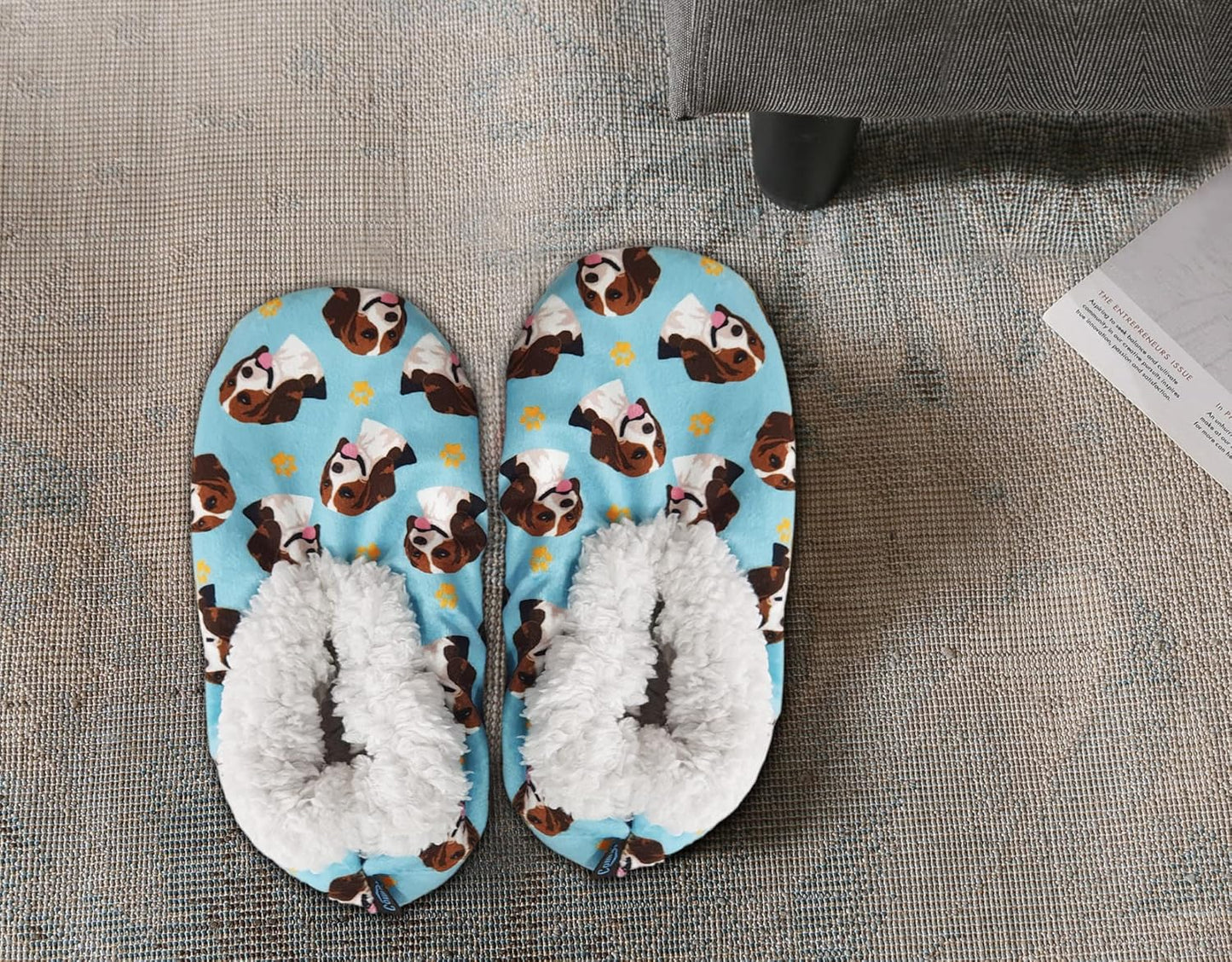 Beagle Super Soft Slippers - One Size Fits Most - Cozy House Slippers - Non Skid Bottom