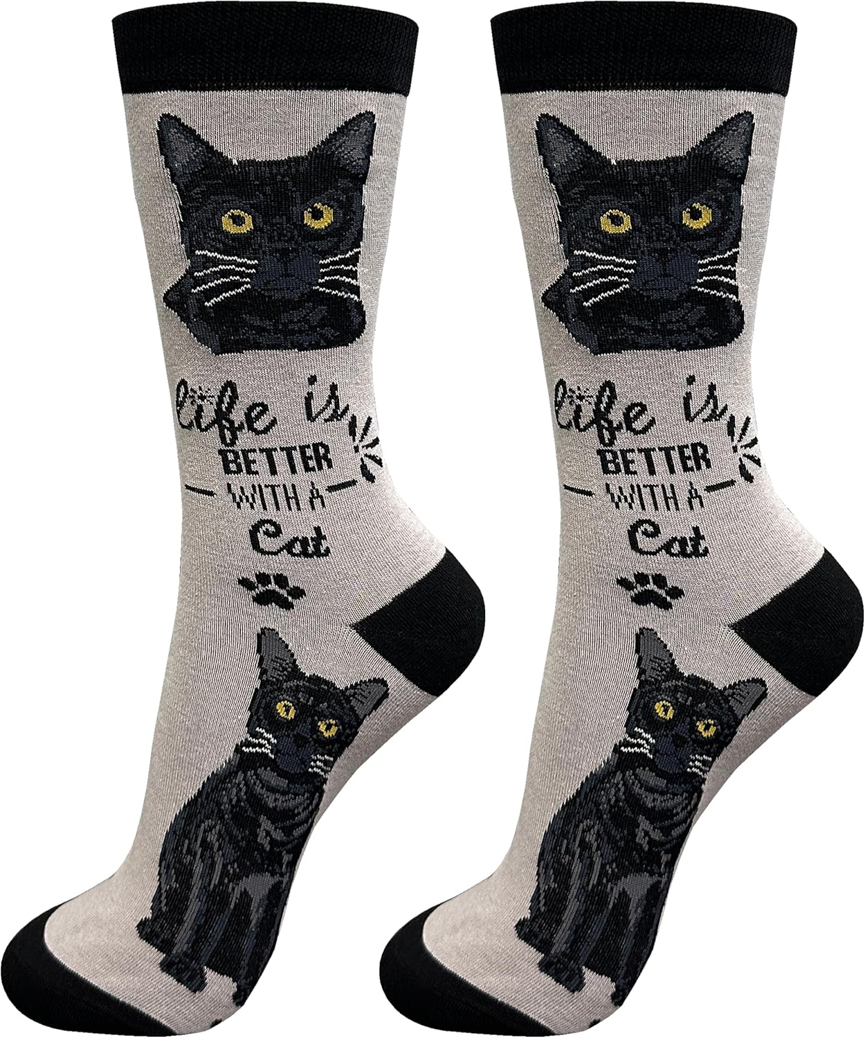 Black Cat Lover Socks - Cute Crew Socks - Unisex - one size fits most - Premium Quality