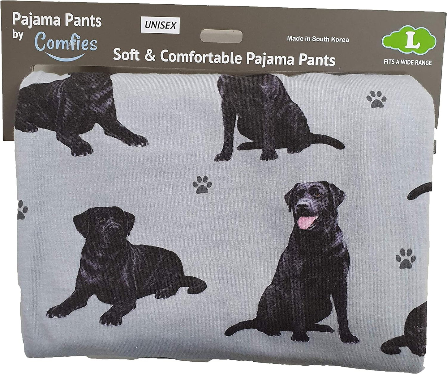 Black Lab Dog Lovers Unisex Lightweight Cotton Blend Pajama Bottoms – Soft and Comfortable – Perfect for Black Lab Gifts