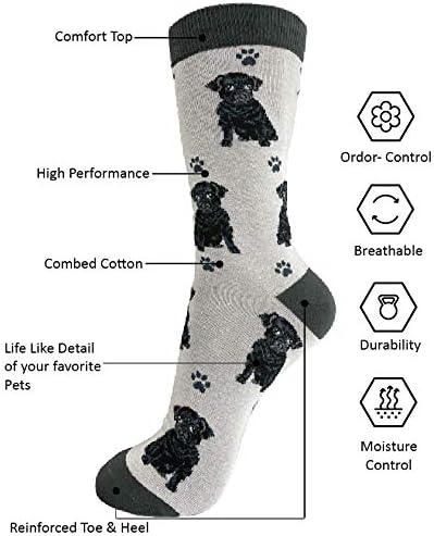 Black pug Pet Lover Socks - All Season - One Size Fits Most - Unisex