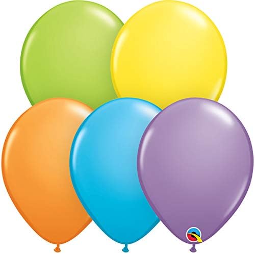 Qualatex 88255 11 Inch Latex Balloons (Bright Pastel Assortment, 100 Pack)Air/Helium