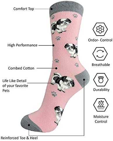 Black&white Shih Tzu Pet Lover Socks - All Season - One Size Fits Most - for Women and Men