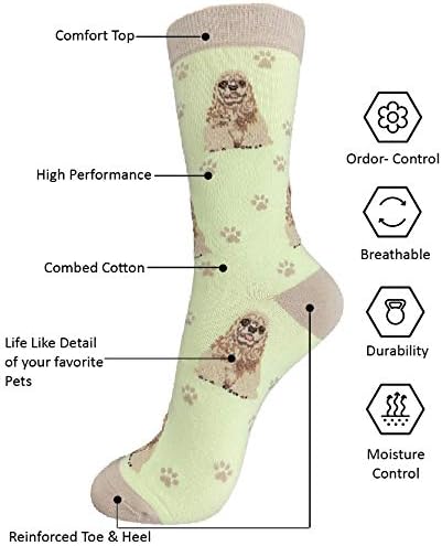 Cocker Spaniel Dog Lover Socks - All Season - One Size Fits Most - Unisex