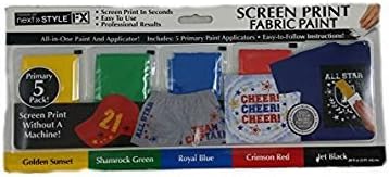 Next Style FX Screen Print Fabric Paint, 5-Pack