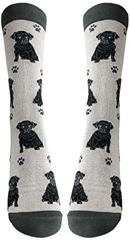 Black pug Pet Lover Socks - All Season - One Size Fits Most - Unisex