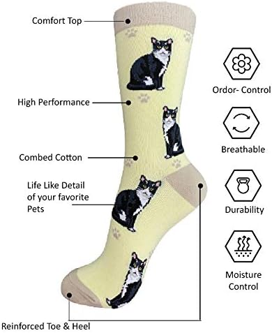 Black and White (Tuxedo) Cat Lovers Socks - All Season - One Size Fits Most - Unisex