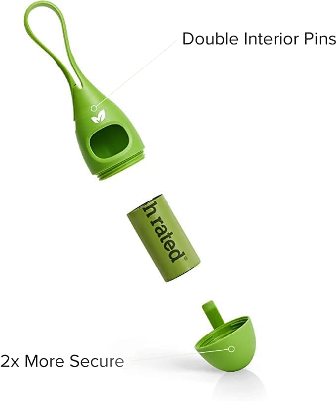 Earth Rated Dog Poop Bag Holder with Dog Poop Bags, Durable and Guaranteed Leakproof, Lavender Scented, 1 Dispenser and 15 Bags