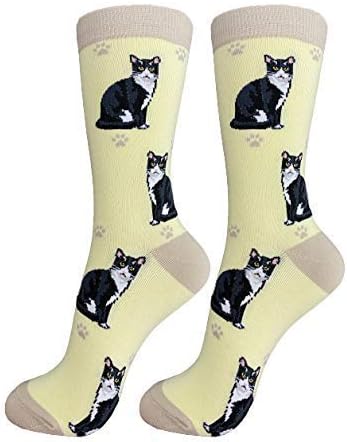 Black and White (Tuxedo) Cat Lovers Socks - All Season - One Size Fits Most - Unisex