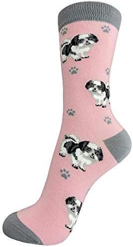 Black&white Shih Tzu Pet Lover Socks - All Season - One Size Fits Most - for Women and Men