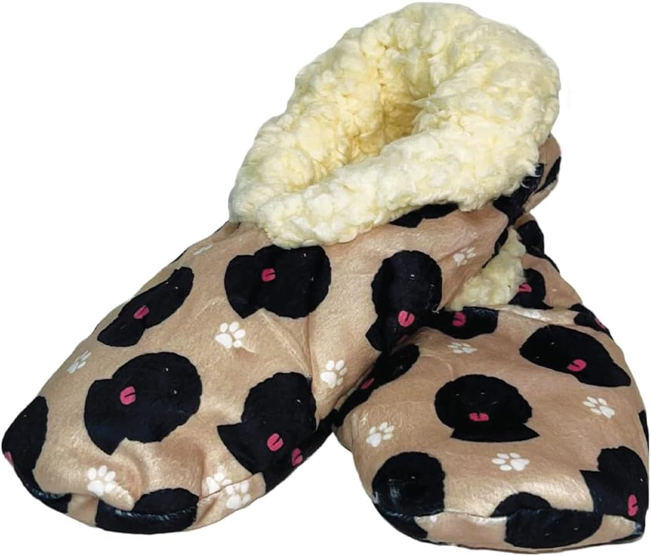 Black Labradoodle Super Soft Women/ Men Slippers - One Size Fits Most - Cozy House Slippers - Non Skid Bottom