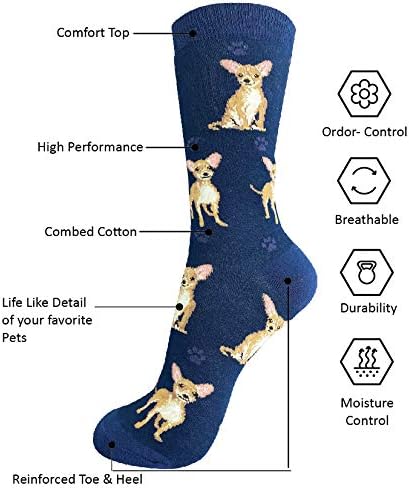 Chihuahua Tan Fawn Dog Lover Socks - All Season - One Size Fits Most – Unisex