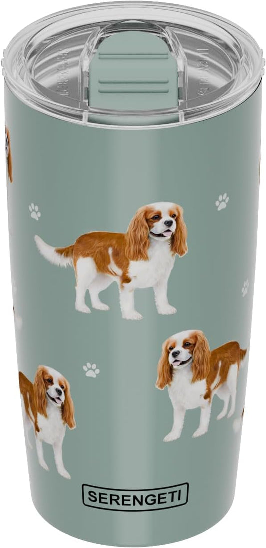 King Charles Cavalier Dog Lovers 20 Oz. Stainless Steel, Vacuum Insulated Tumbler with Spill Proof Lid - 3D Print - Insulated Travel mug for Hot or Cold Drinks (King Charles Cavalier Tumbler)