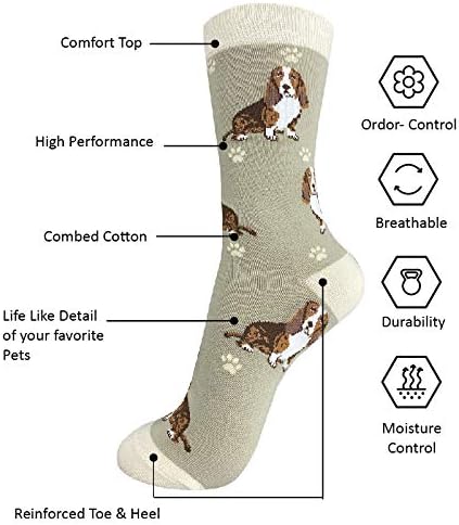 Basset Hound Dog Loves  Socks - All Season - One Size Fits Most - For Women And Men – Dog Gifts (Basset Hound)