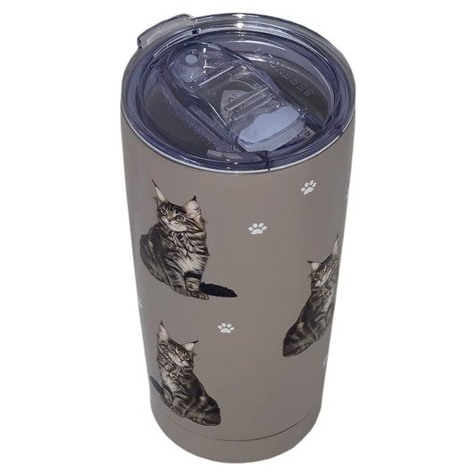 Maine Coon Cat Lover Tumbler 20 Oz. Stainless Steel, Vacuum Insulated Tumbler with Spill Proof Lid - 3D Print - Insulated Travel mug for Hot or Cold Drinks