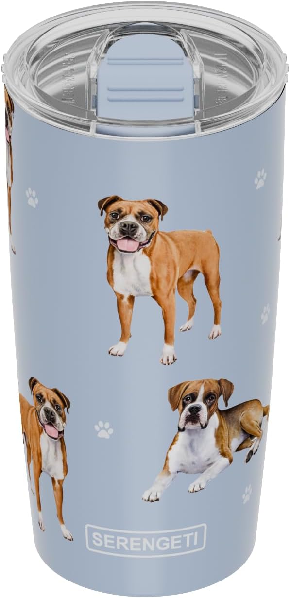 Boxer Lovers 20 Oz. Stainless Steel, Vacuum Insulated Tumbler with Spill Proof Lid - 3D Print - Insulated Travel mug for Hot or Cold Drinks (Boxer Tumbler)