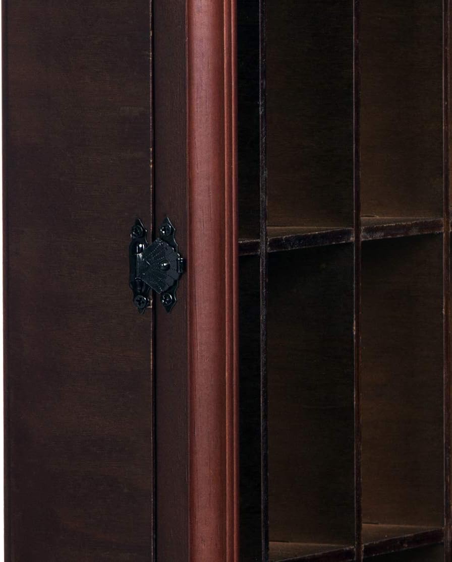 Gallery Solutions - 18x16 Shot Glass Collection - Display Case - Hinged Front - Shot Glass Collection - Cherry Walnut - 28 Shot Glasses - Bar, Home, Office Accessories - Organizer - Glass Rack