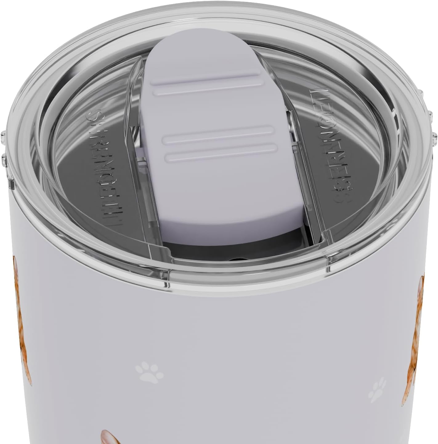 Tabby Orange Cat 20 Oz. Stainless Steel, Vacuum Insulated Tumbler with Spill Proof Lid - 3D Print - Insulated Travel mug for Hot or Cold Drinks (Tabby Orange Cat Tumbler)
