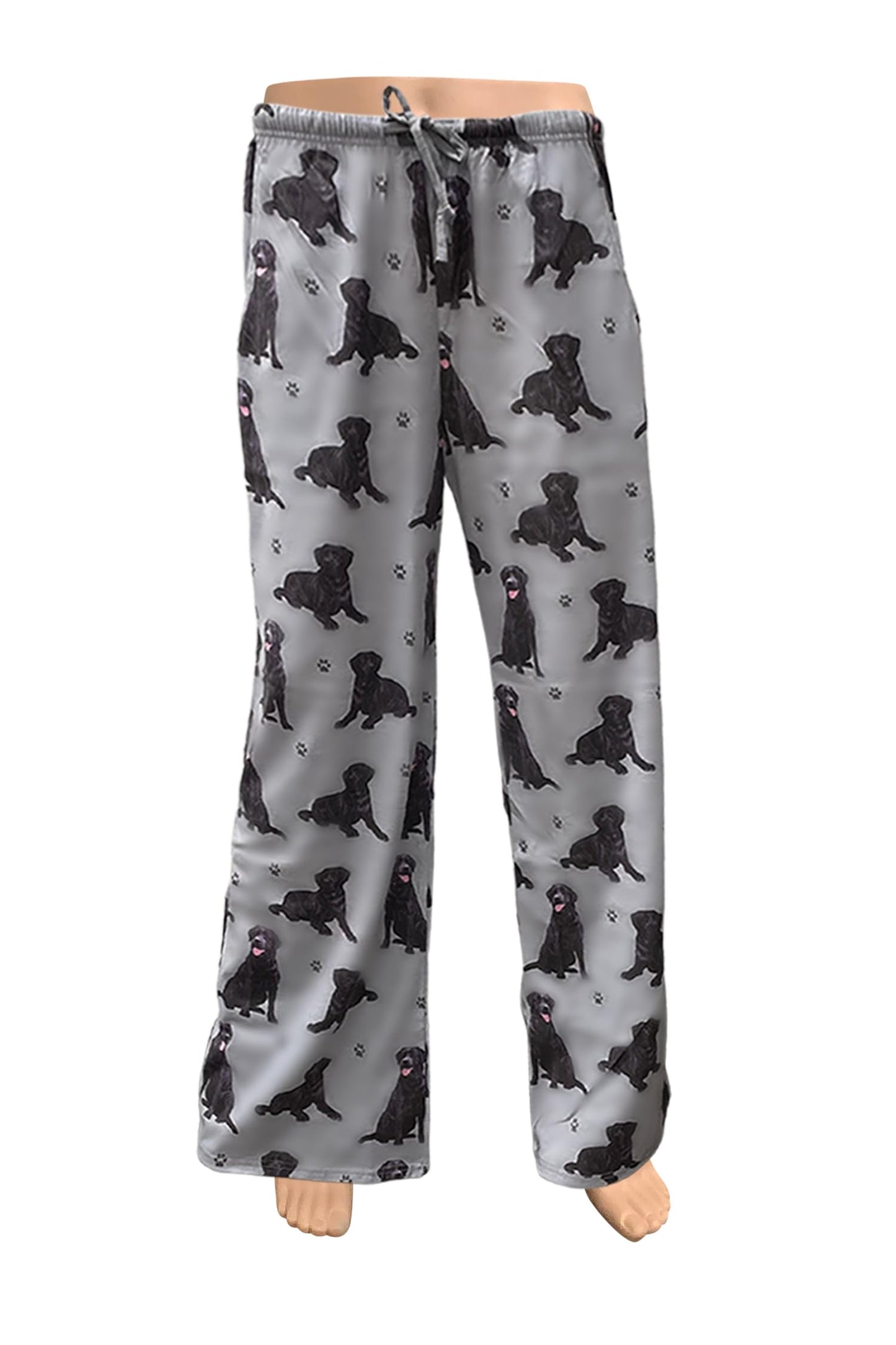 Black Lab Dog Lovers Unisex Lightweight Cotton Blend Pajama Bottoms – Soft and Comfortable – Perfect for Black Lab Gifts