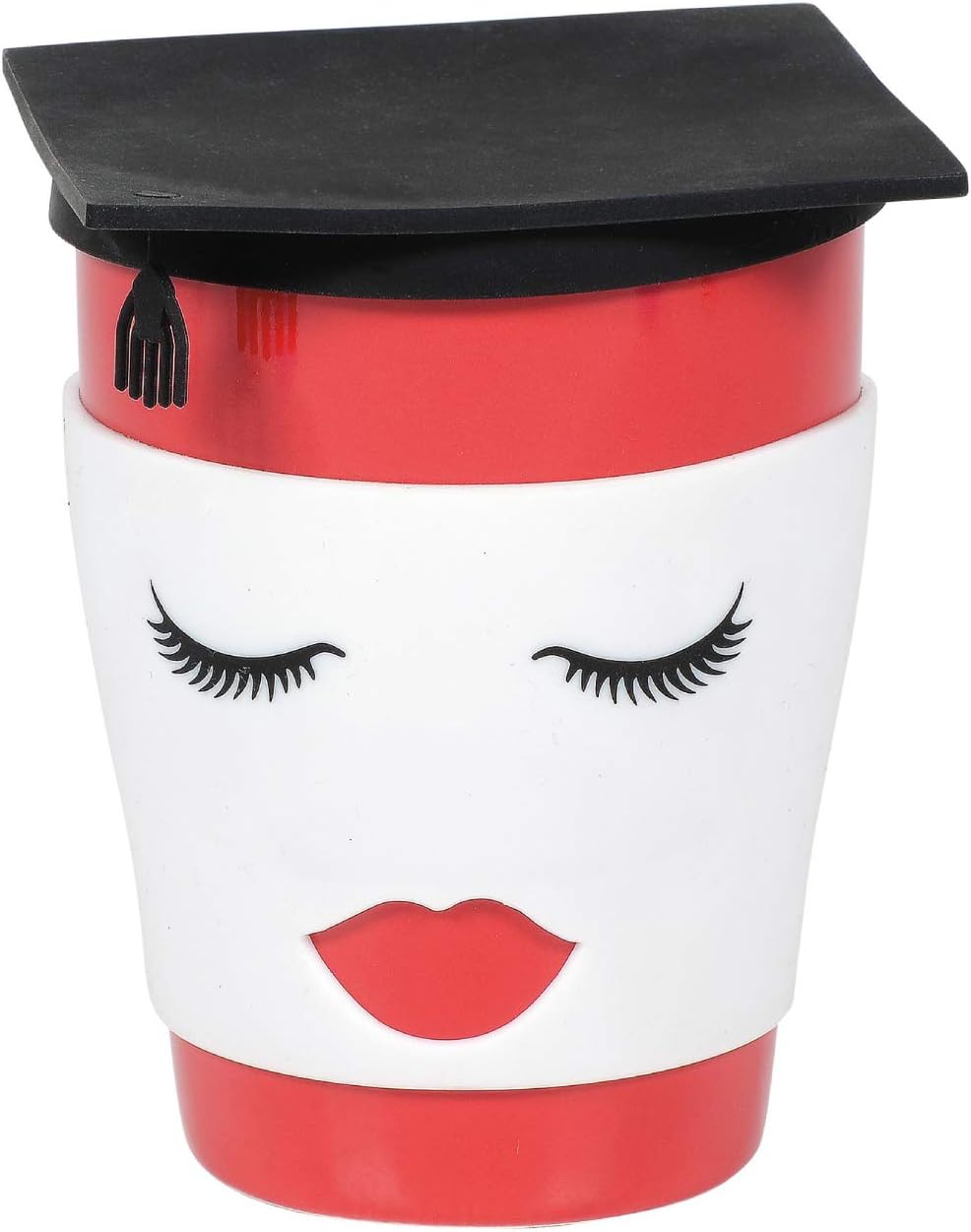Enesco Our Name is Mud Graduation Female Travel Coffee Mug and Lid Set, 12 Ounce, Multicolor