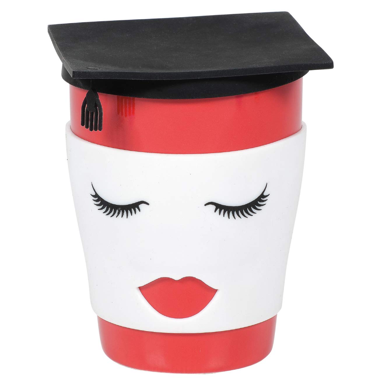 Enesco Our Name is Mud Graduation Female Travel Coffee Mug and Lid Set, 12 Ounce, Multicolor