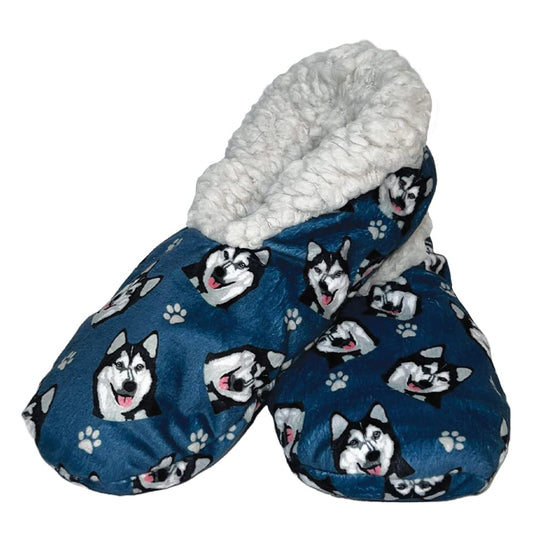 Siberian Husky Lovers Super Soft Slippers - One Size Fits Most - Cozy House Slippers - Non Skid Bottom - perfect for Siberian Husky gifts