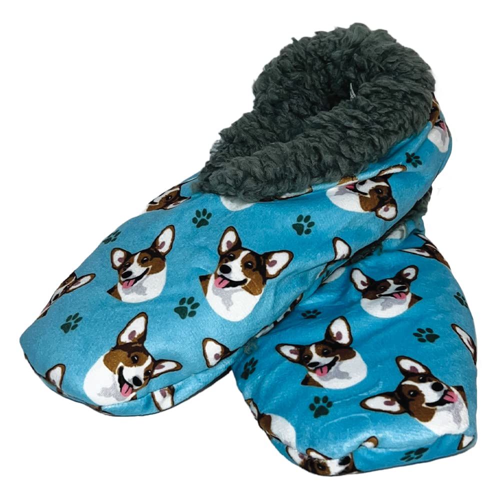 Welsh Corgi Dog Lovers Super Soft Slippers - Cozy House Slippers - Non Skid Bottom - One Size Fits Most - Sherpa slipper -Unisex Pet Lover Gifts