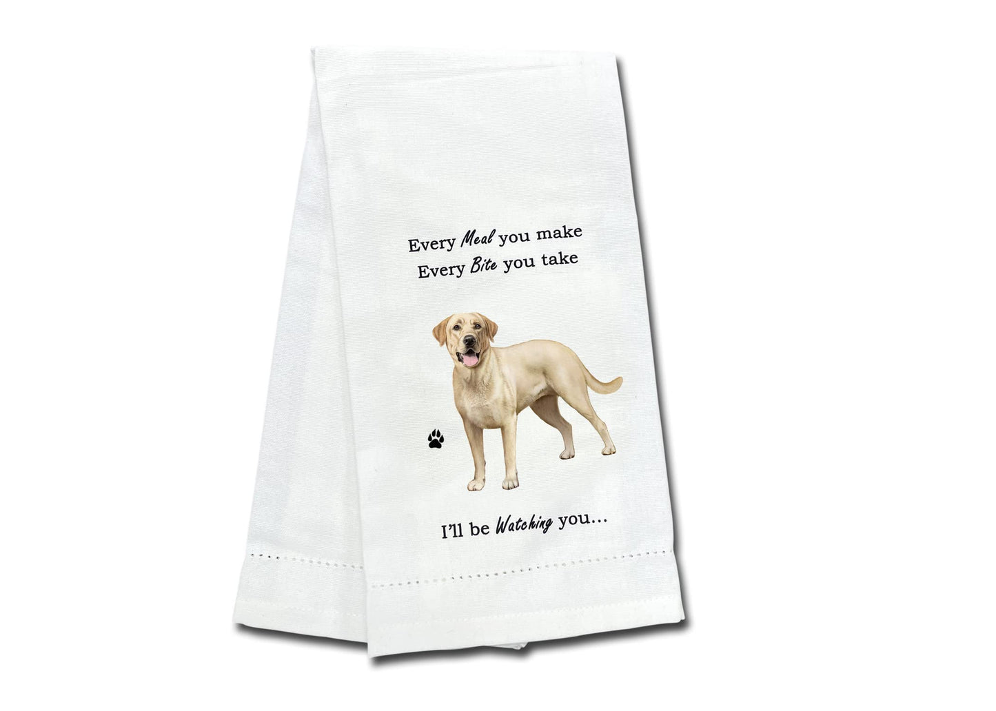 YELLOW LABRADOR Kitchen Towel Tea Towel- Soft Highly Absorbent - Reusable - Quick Drying - 100% Natural Cotton