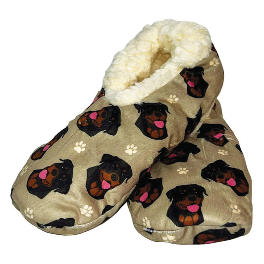 Rottweiler Dog Lovers Super Soft Slippers  - Cozy House Slippers - Non Skid Bottom - One Size Fits Most - Sherpa slipper - Pet Lover Gifts For Men And Women