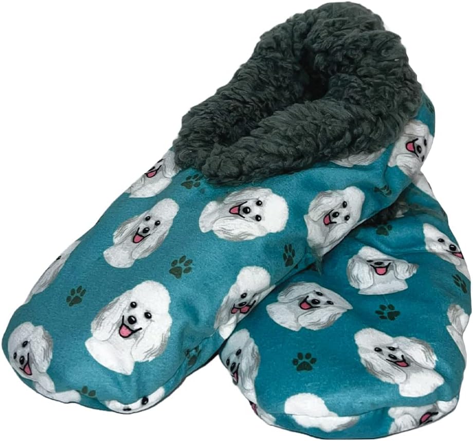 Poodle Dog Lovers Super Soft Unisex Slippers - One Size Fits Most - Cozy House Slippers - Non Skid Bottom