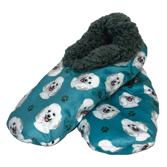 Poodle Dog Lovers Super Soft Unisex Slippers - One Size Fits Most - Cozy House Slippers - Non Skid Bottom