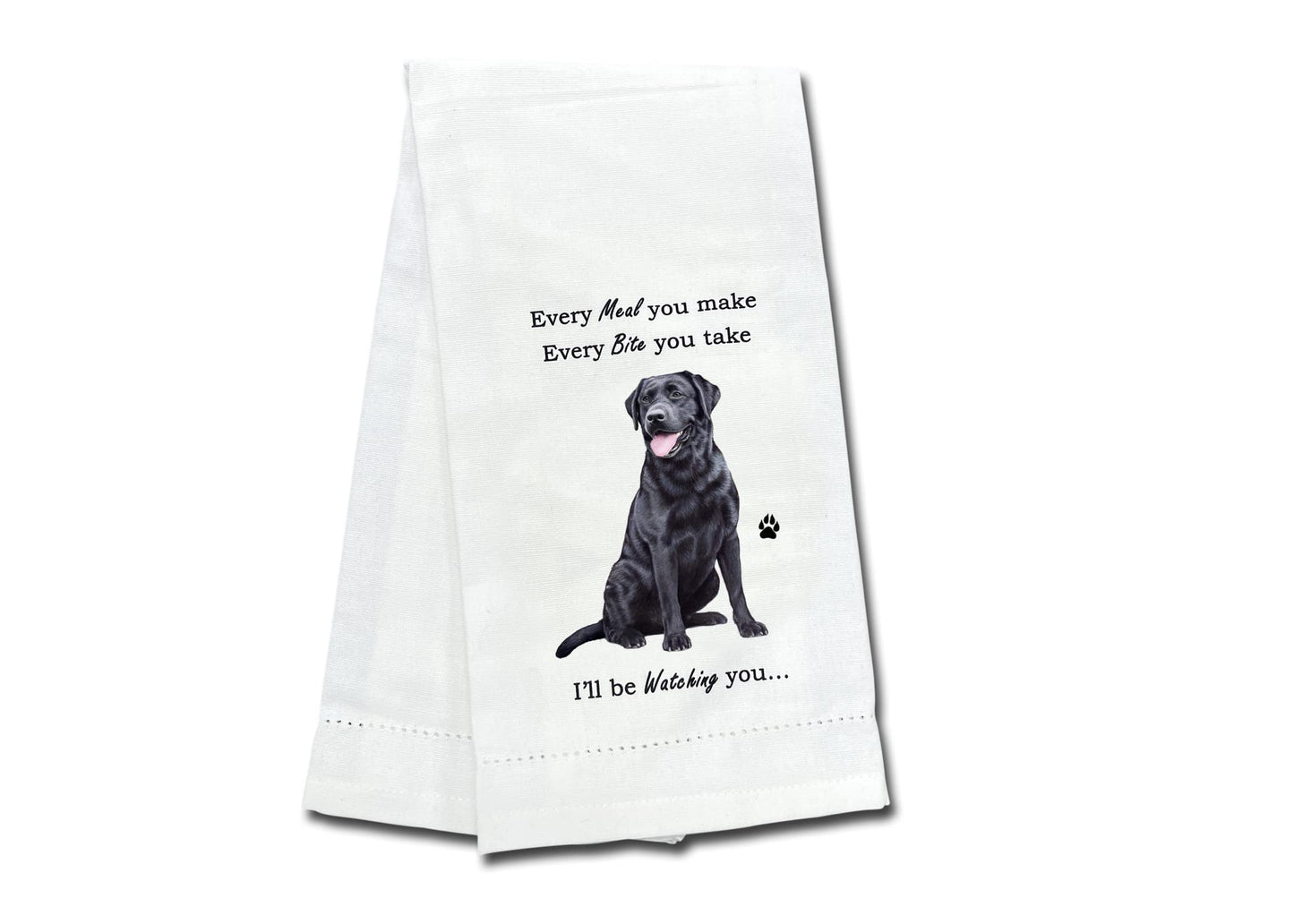 BLACK LABRADOR Lovers Kitchen &Dish Towel - Soft Highly Absorbent - Reusable - Quick Drying - 100% Natural Cotton