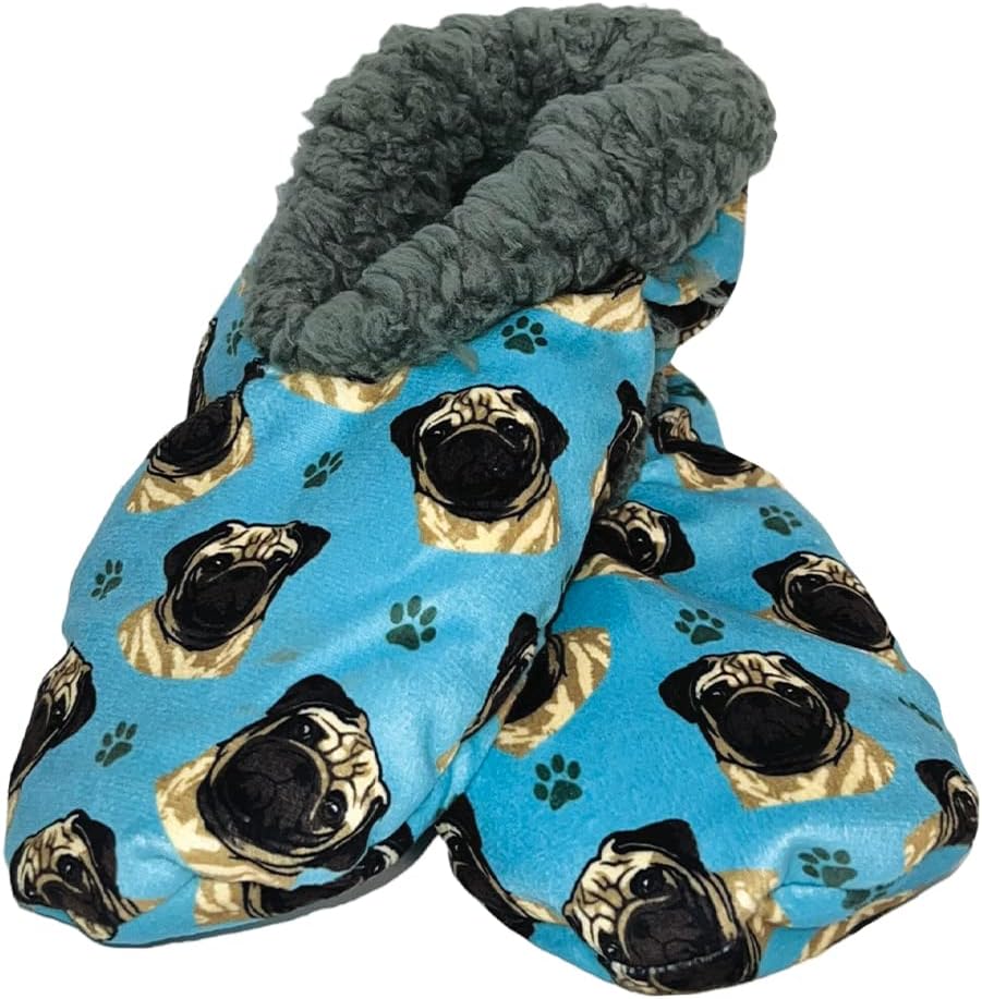 Pug Tan Dog Lovers Super Soft Unisex Slippers - One Size Fits Most - Cozy House Slippers - Non Skid Bottom - perfect for Chihuahua gifts