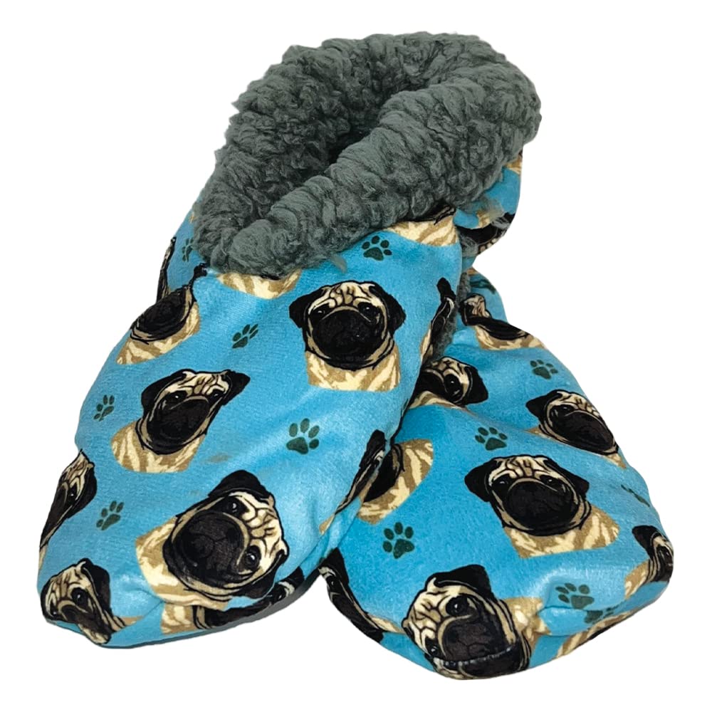 Pug Tan Dog Lovers Super Soft Unisex Slippers - One Size Fits Most - Cozy House Slippers - Non Skid Bottom - perfect for Chihuahua gifts