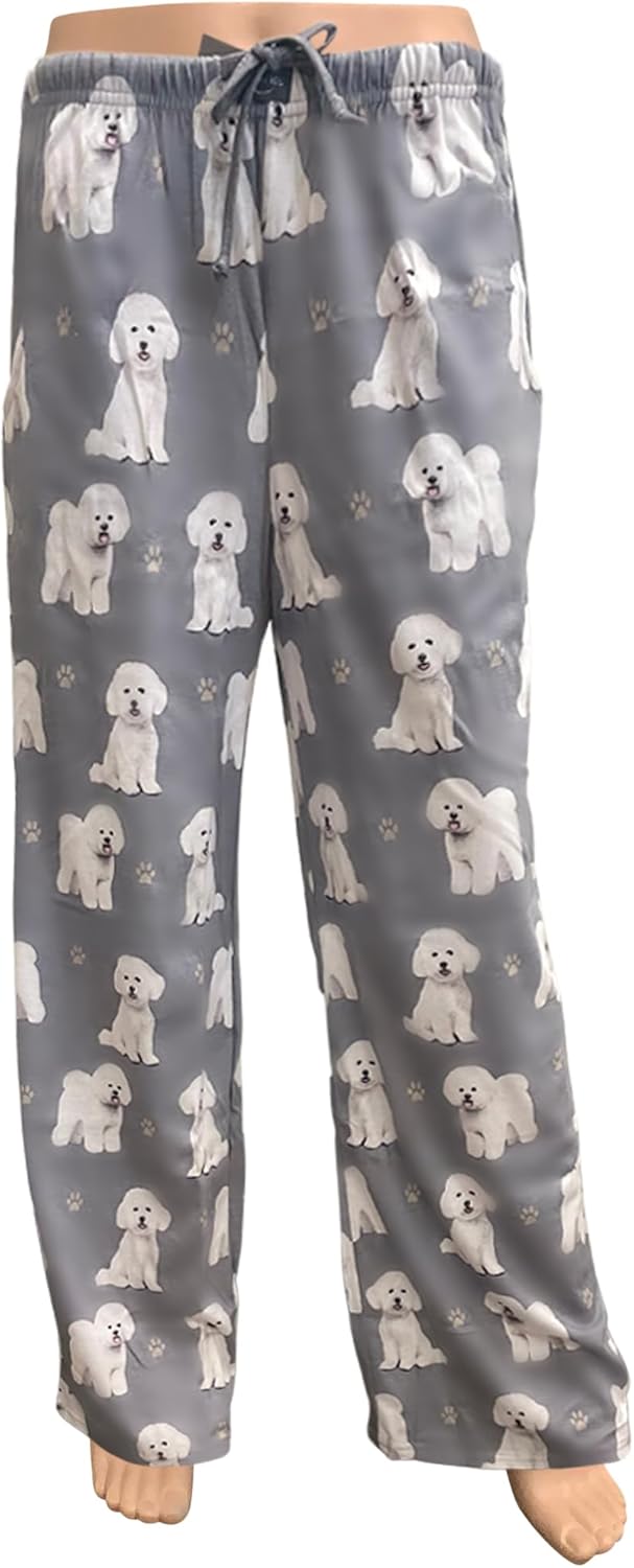 Bichon Frise Dog Lovers Unisex Lightweight Cotton Blend Pajama Bottoms – Super Soft and Comfortable