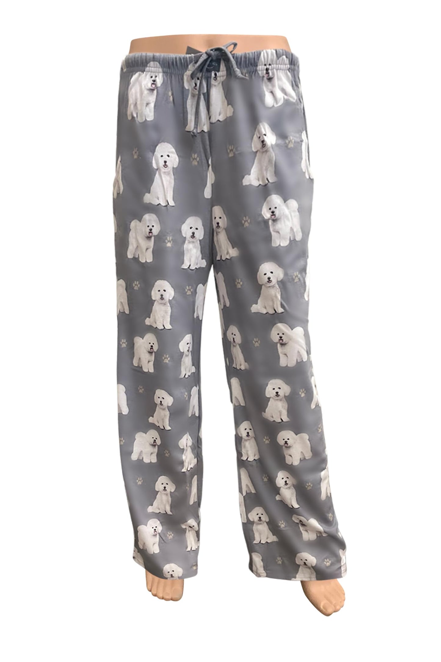 Bichon Frise Dog Lovers Unisex Lightweight Cotton Blend Pajama Bottoms – Super Soft and Comfortable